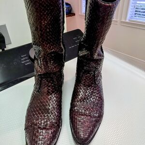 COLE HAAN Bergano Italian Leather Woven Boots Size 11.5